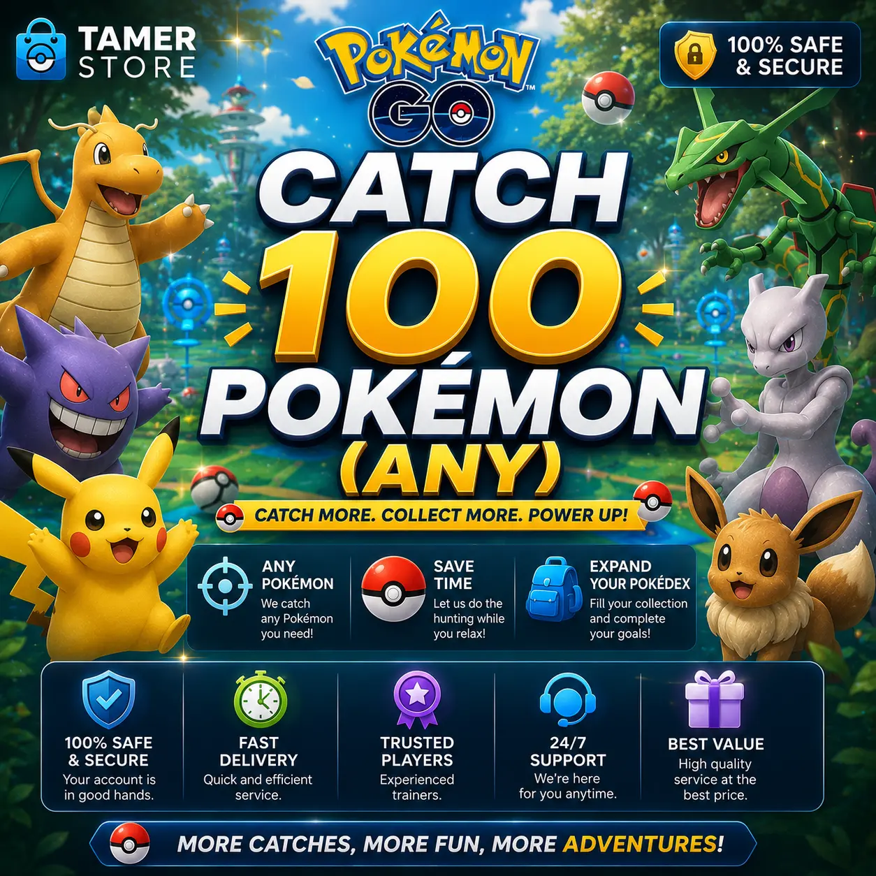 Catch 100 Pokémon (any)